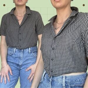 Organic Cotton Checkered Crop Top (Size L)
